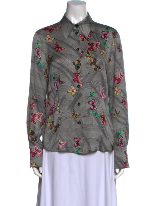 Escada Silk Printed Button-Up Top