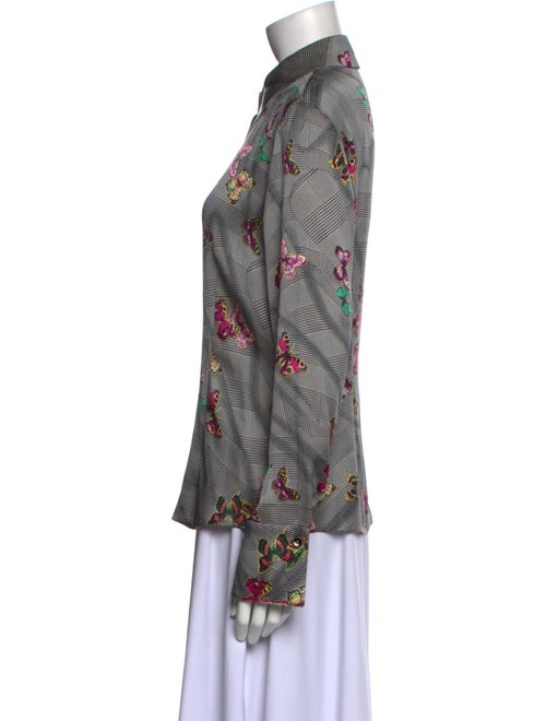 Escada Silk Printed Button-Up Top