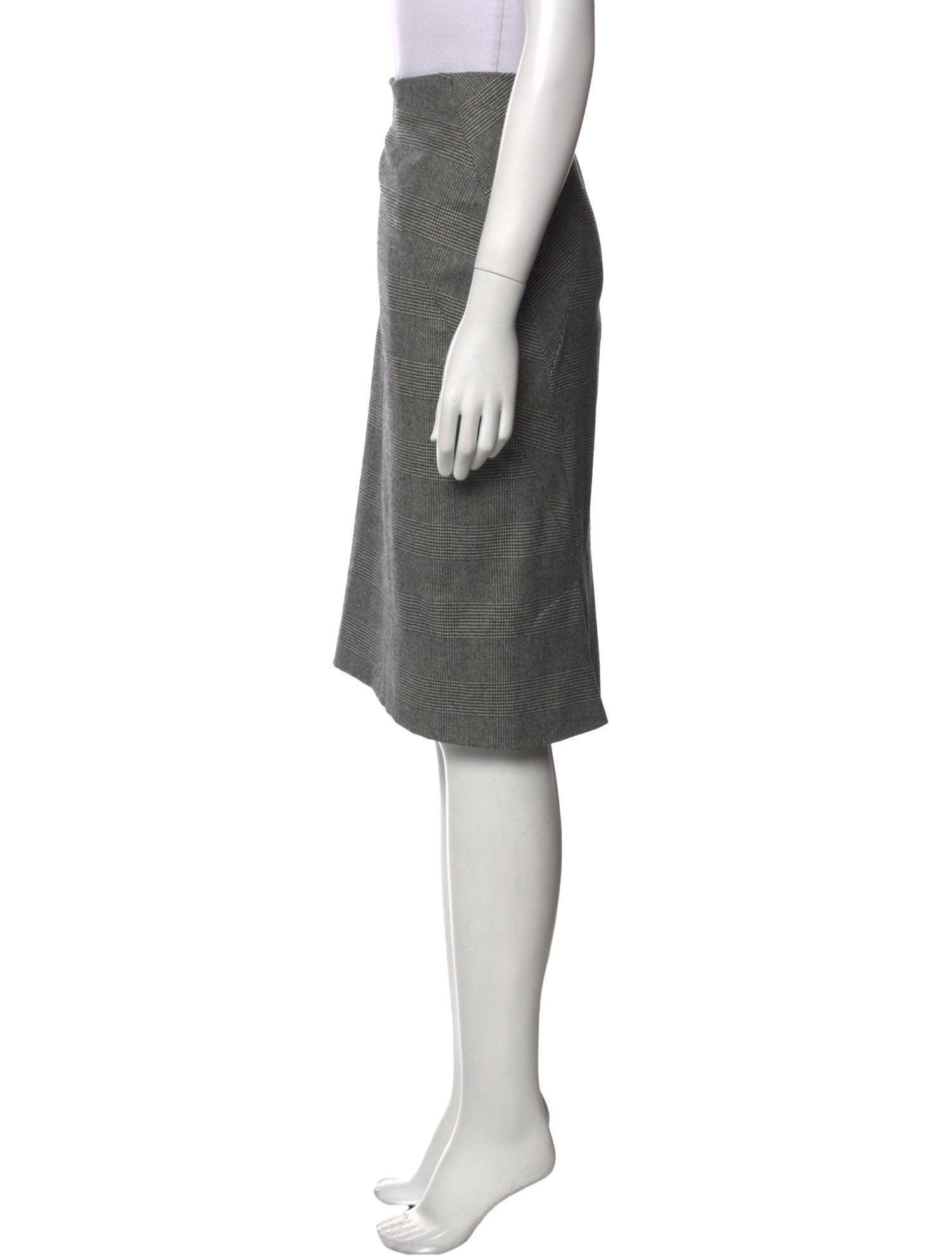 Escada Plaid Print Knee-Length Skirt