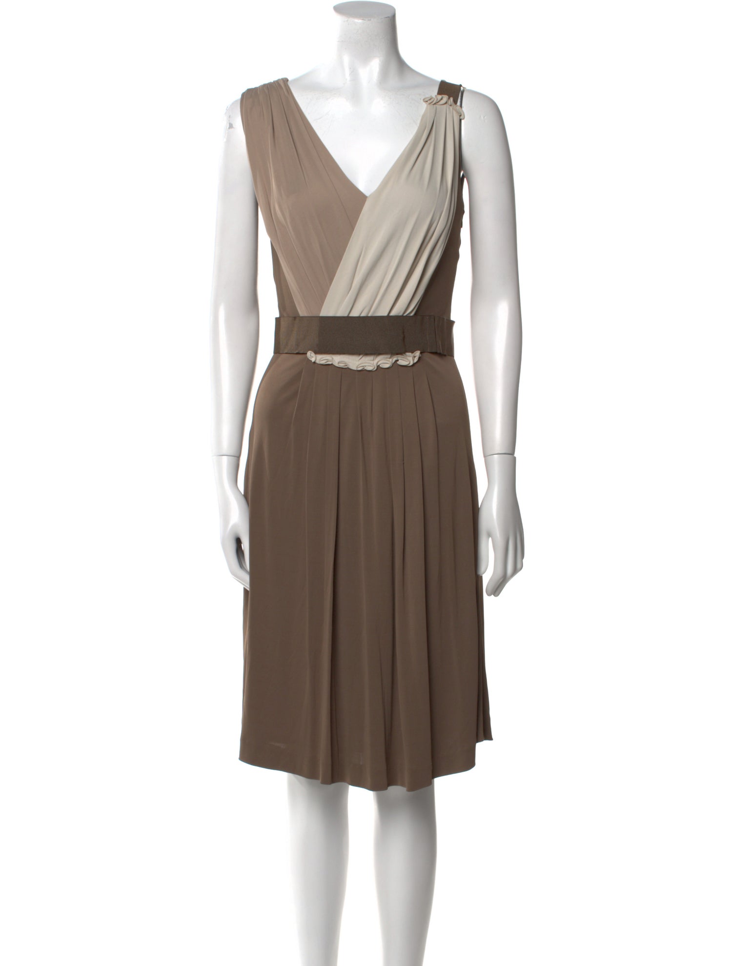 Escada V-Neck Knee-Length Dress