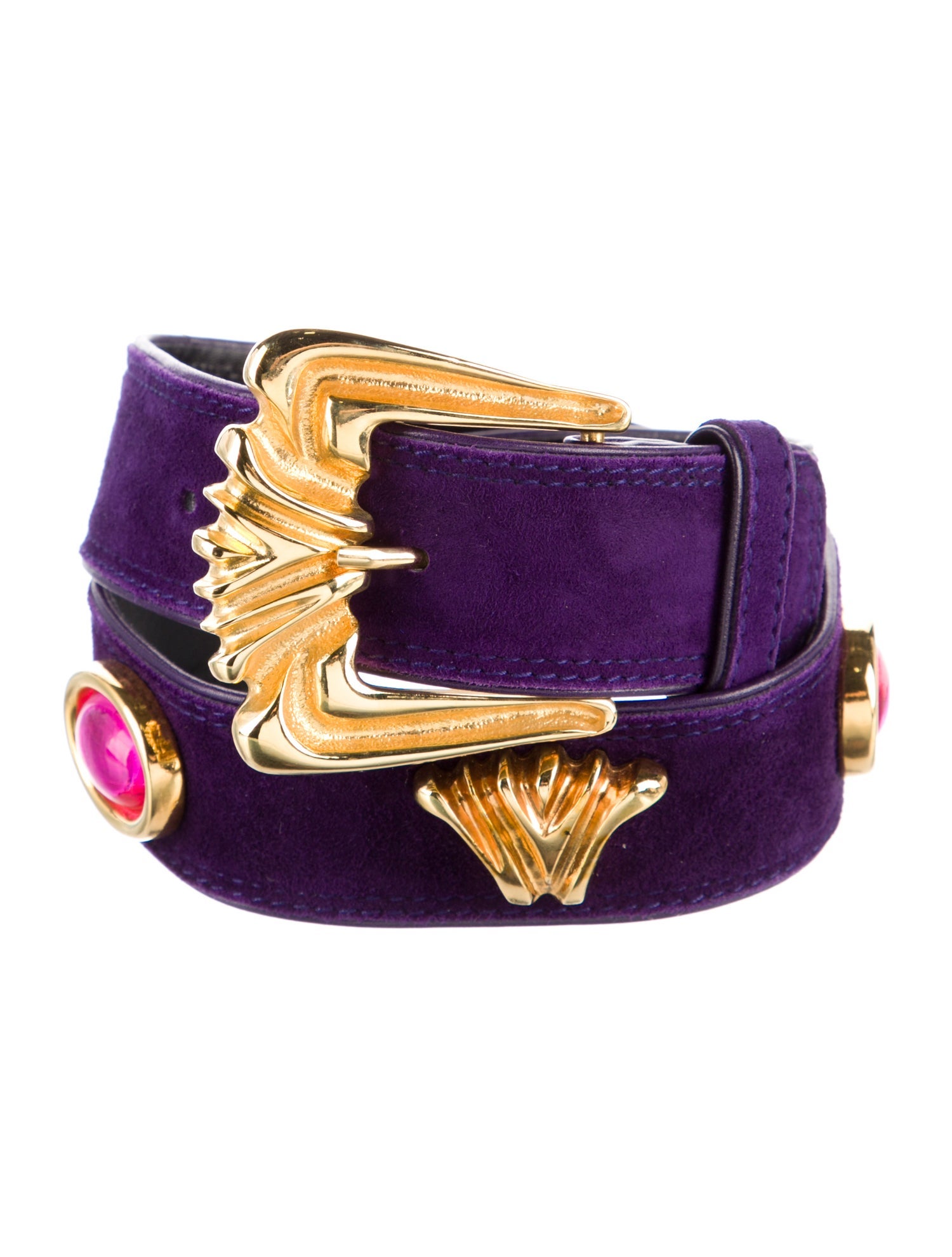 Escada Suede Studded Accents Belt
