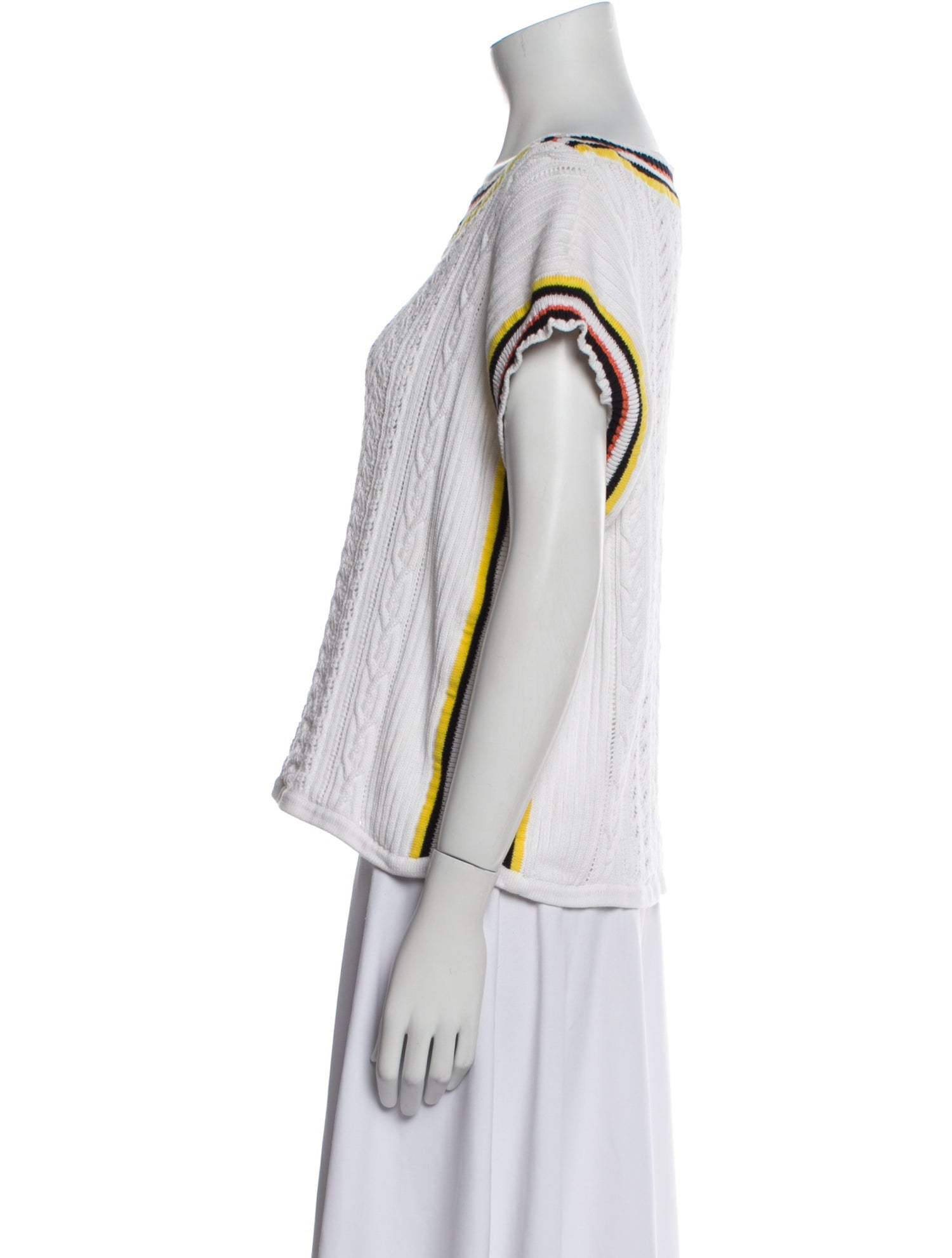 Escada Striped Bateau Neckline Sweater