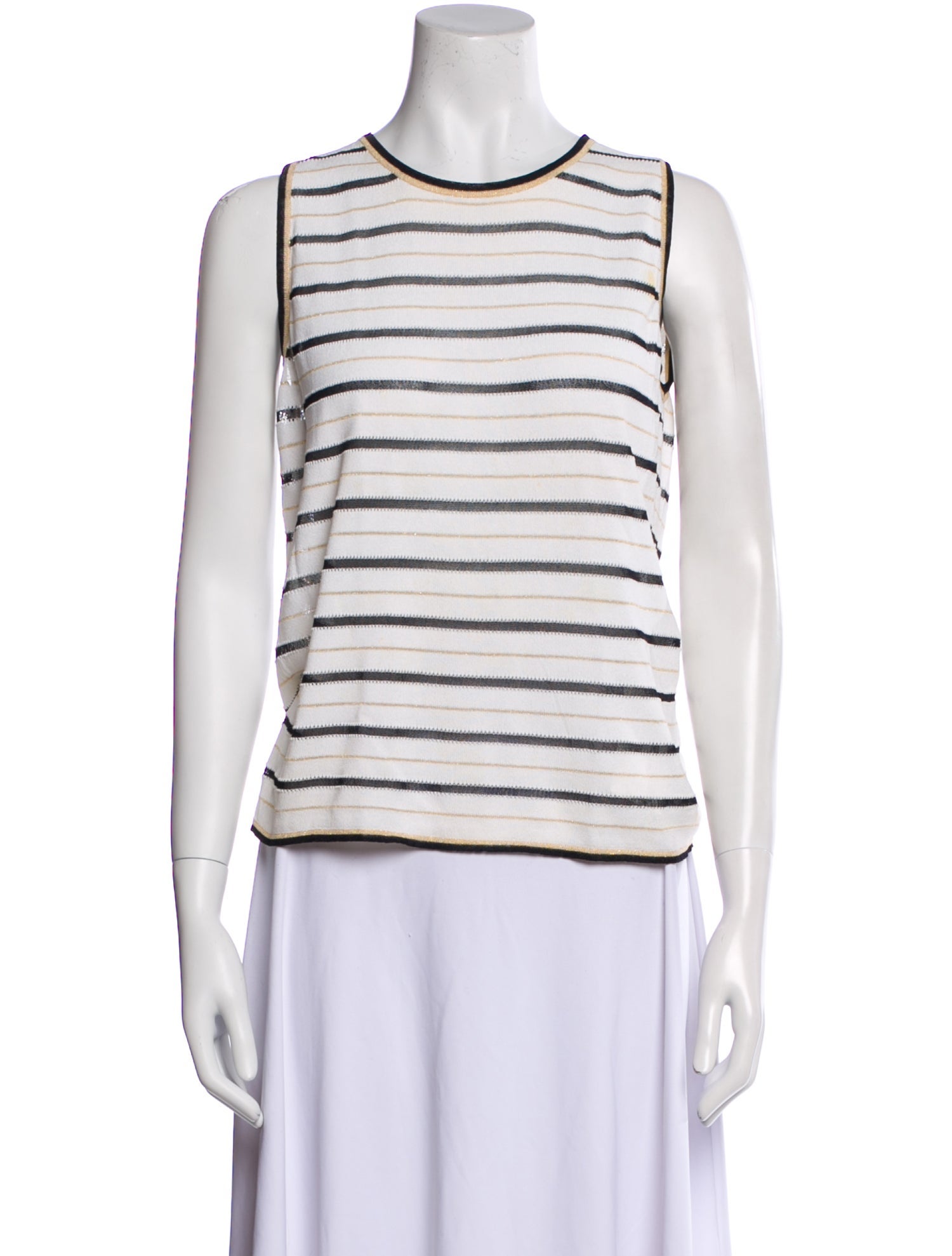 Escada Striped Crew Neck Top