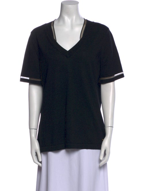 Escada V-Neck Short Sleeve Top