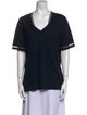Escada V-Neck Short Sleeve Top