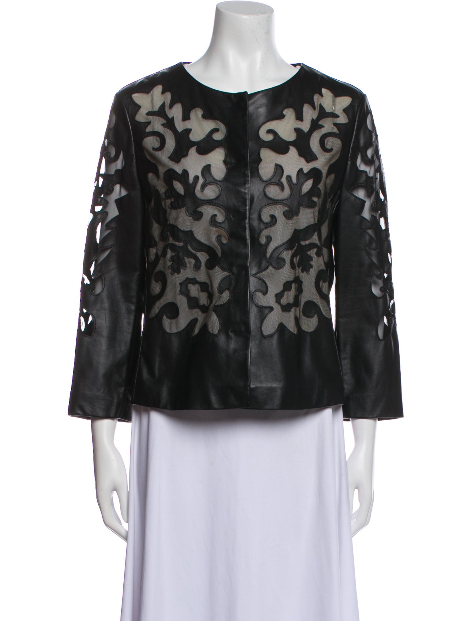 Escada Leather Printed Evening Jacket