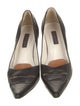 Escada Leather Embroidered Accent Pumps
