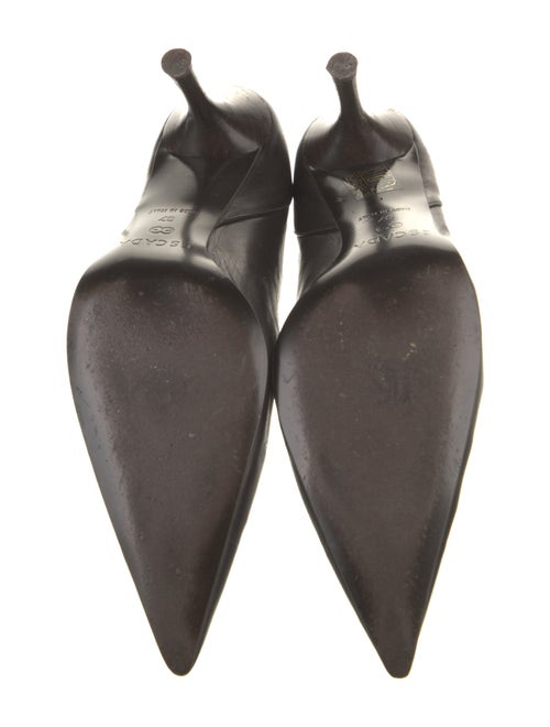 Escada Leather Embroidered Accent Pumps