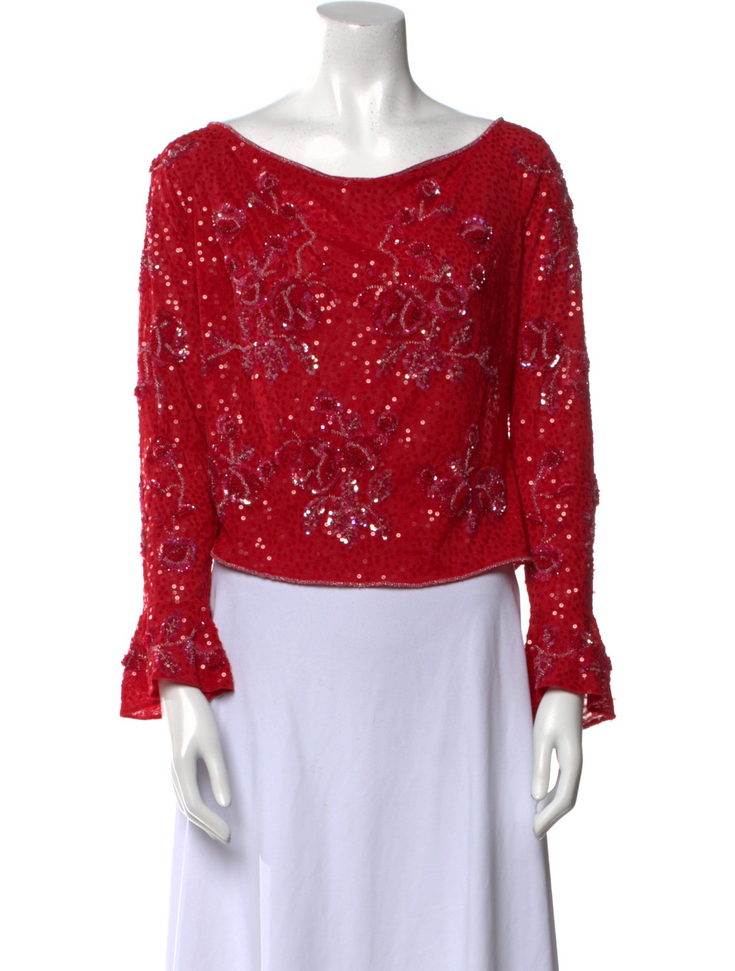 Escada Floral Print Bateau Neckline Blouse w/ Tags