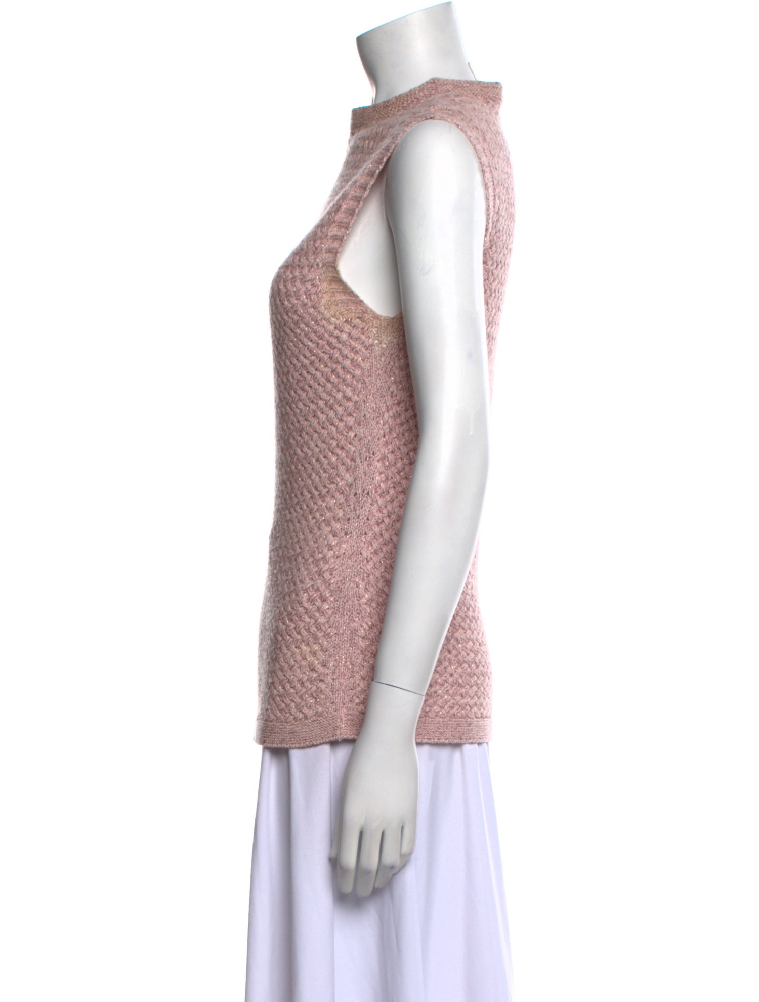 Escada Mock Neck Sleeveless Top