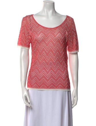 Escada Striped Scoop Neck Top