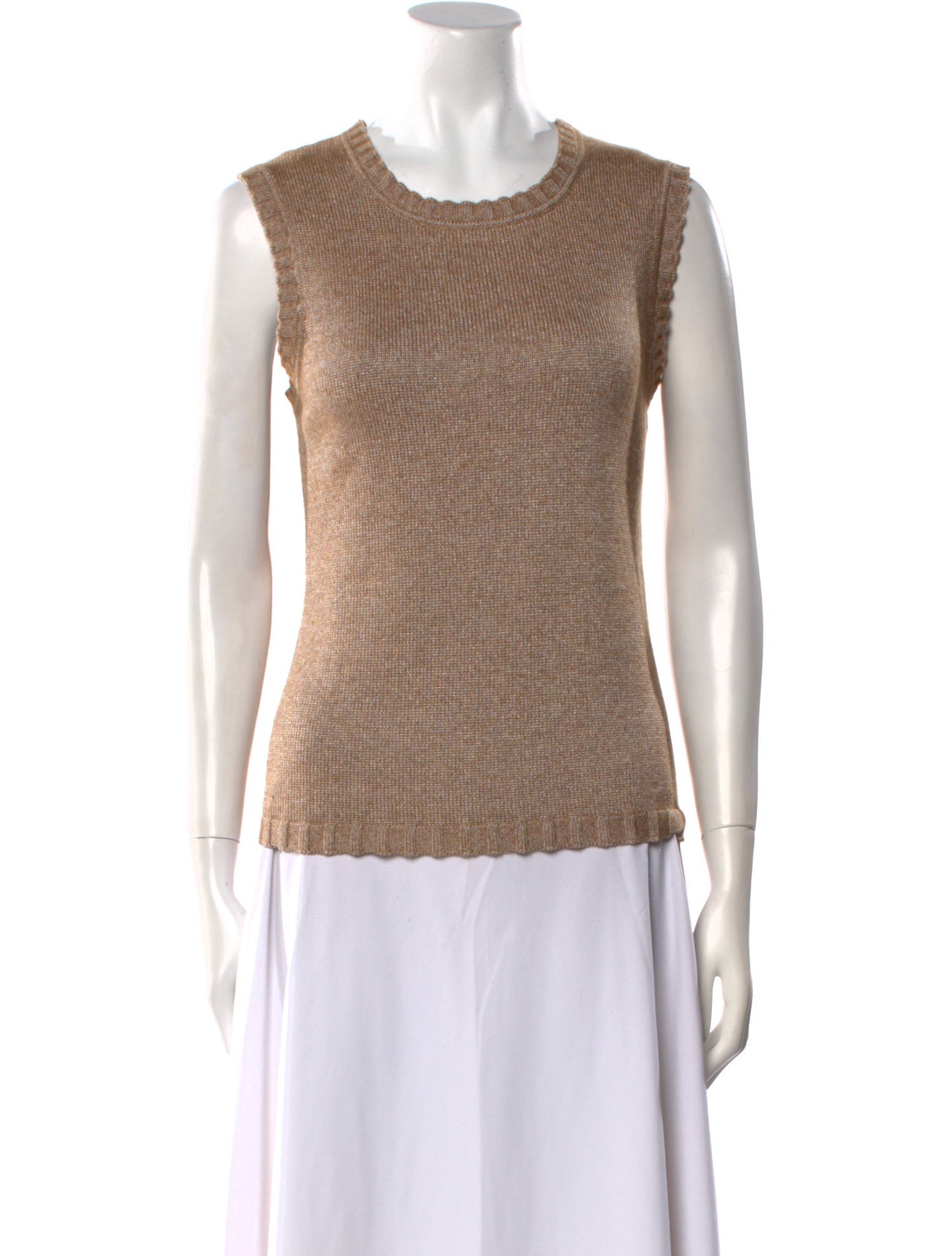 Escada Bateau Neckline Sleeveless Top