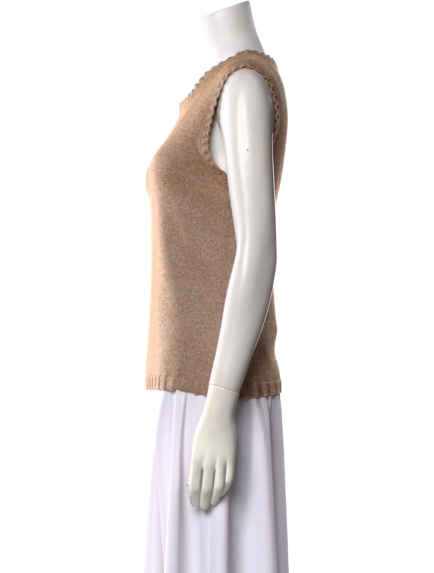 Escada Bateau Neckline Sleeveless Top
