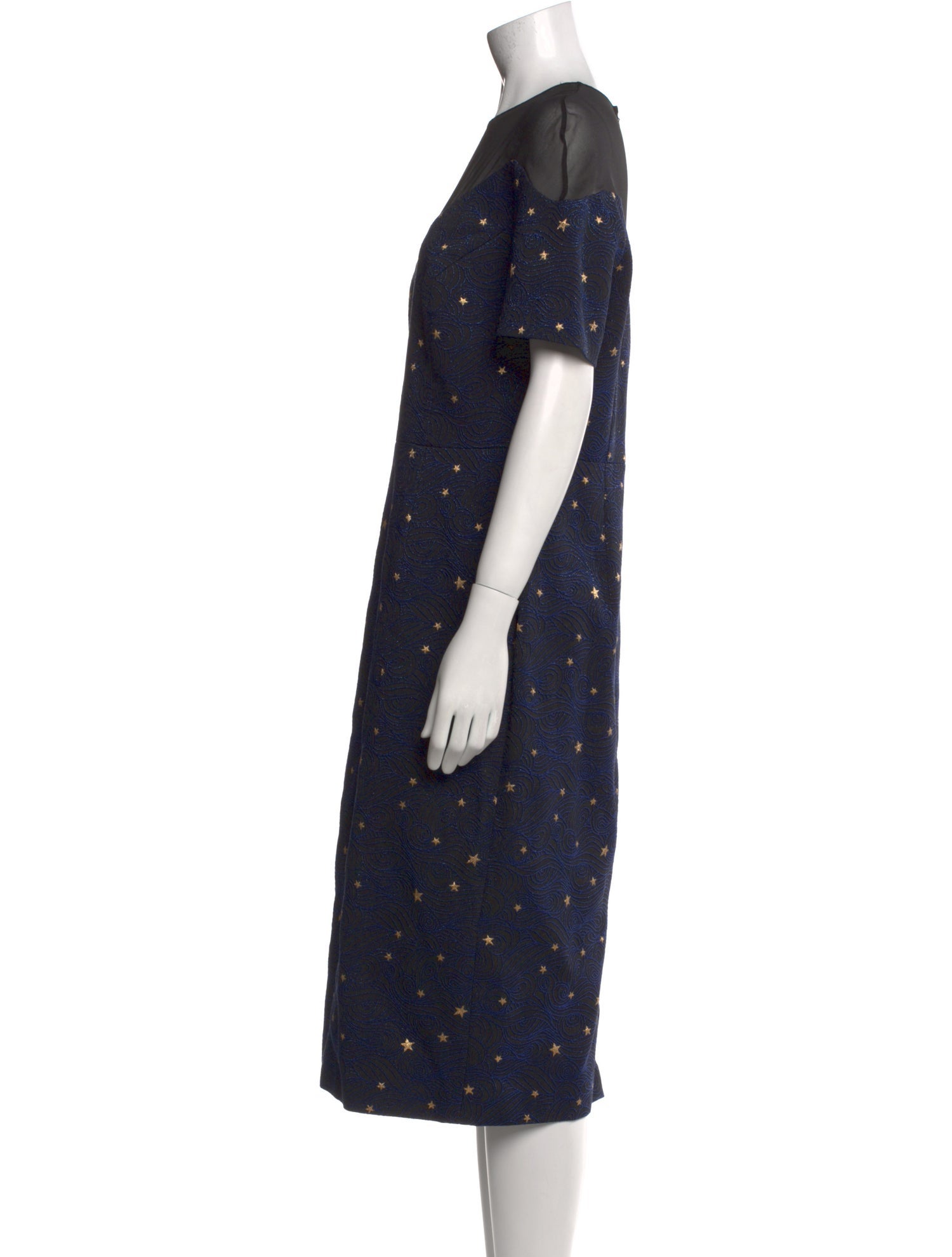 Escada Polka Dot Print Midi Length Dress