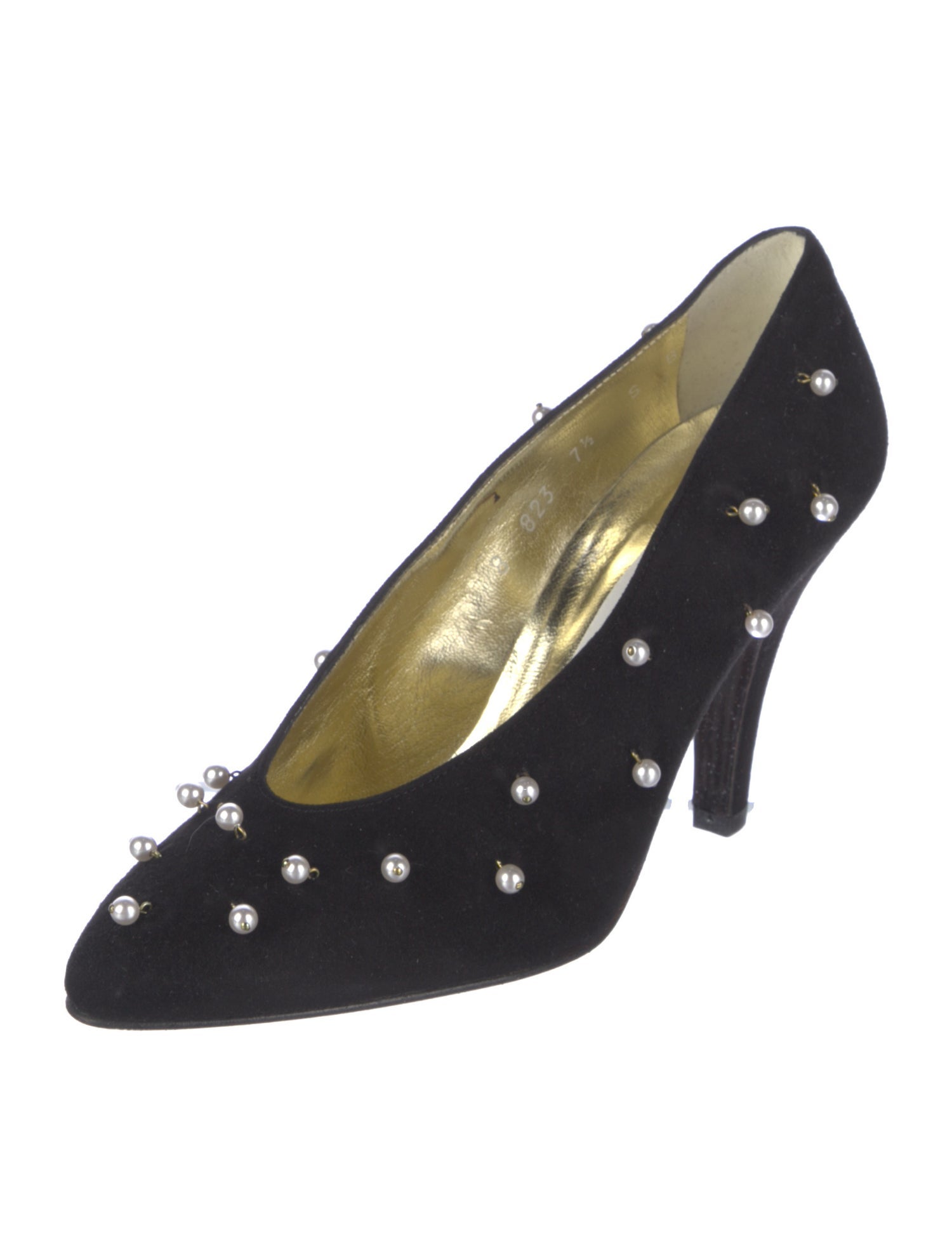 Escada Suede Studded Accents Pumps