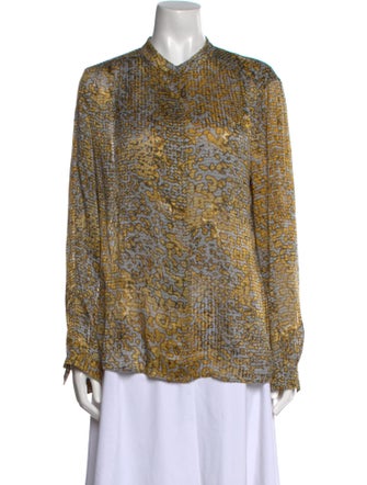 Escada Printed Long Sleeve Blouse