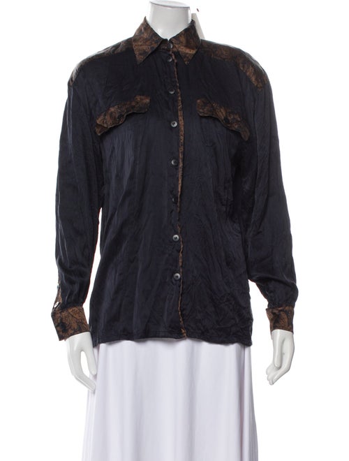 Escada Long Sleeve Button-Up Top