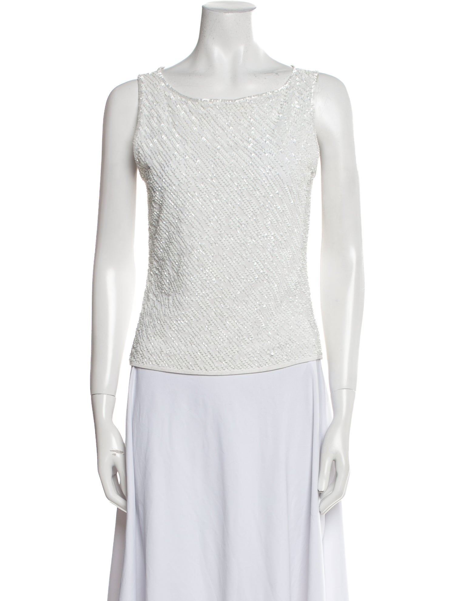 Escada Bateau Neckline Sleeveless Top