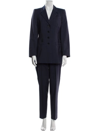 Escada Virgin Wool Striped Pantsuit