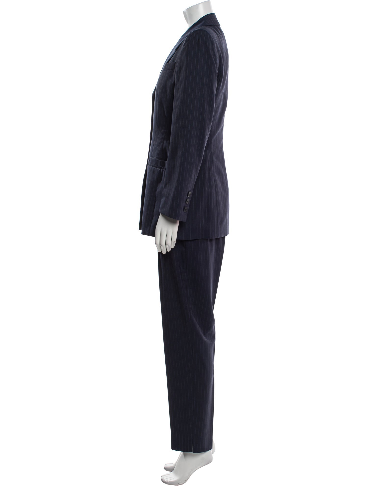 Escada Virgin Wool Striped Pantsuit
