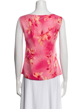 Escada Silk Floral Print Blouse