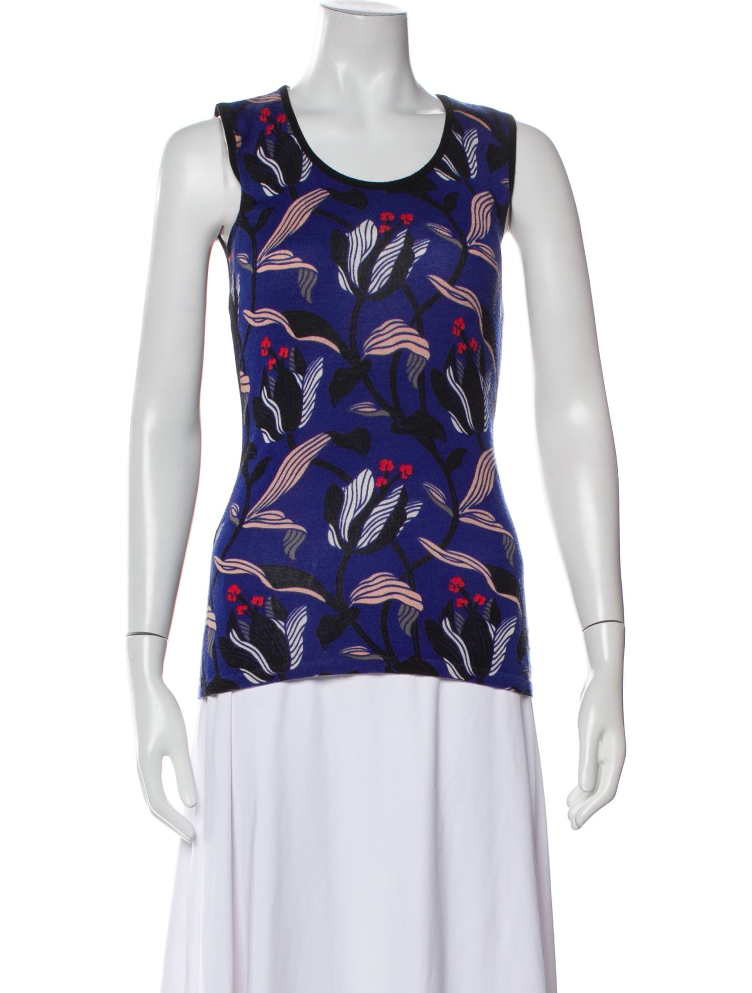 Escada Printed Scoop Neck Top