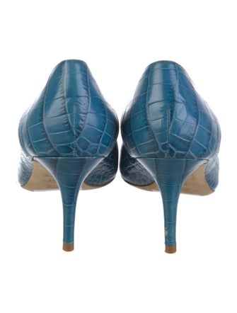 Escada Embossed Leather Animal Print Pumps