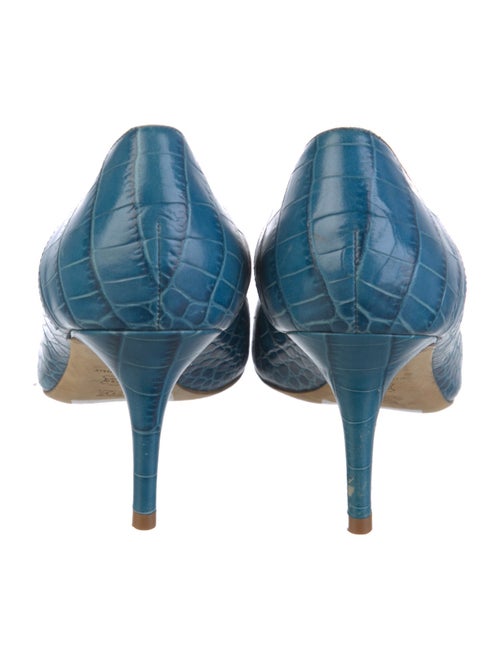 Escada Embossed Leather Animal Print Pumps