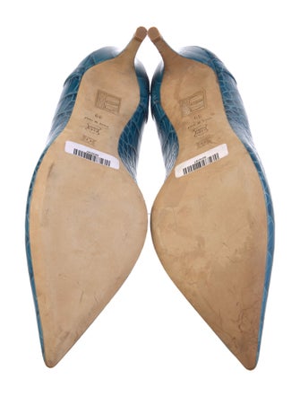 Escada Embossed Leather Animal Print Pumps