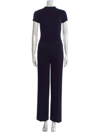 Escada Virgin Wool Mock Neck Jumpsuit