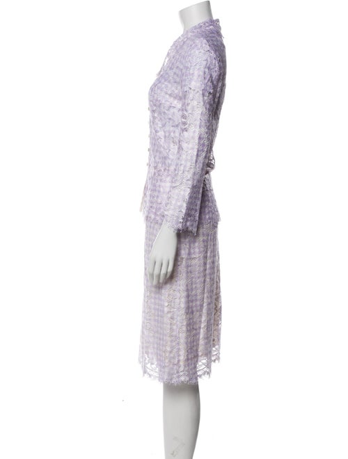 Escada Printed Lace Trim Embellishment Skirt Set