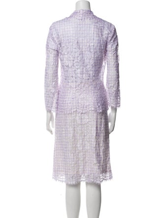 Escada Printed Lace Trim Embellishment Skirt Set