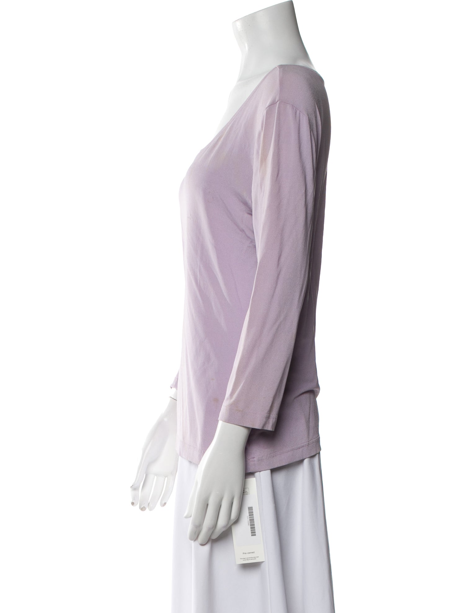 Escada Scoop Neck Three-Quarter Sleeve Top