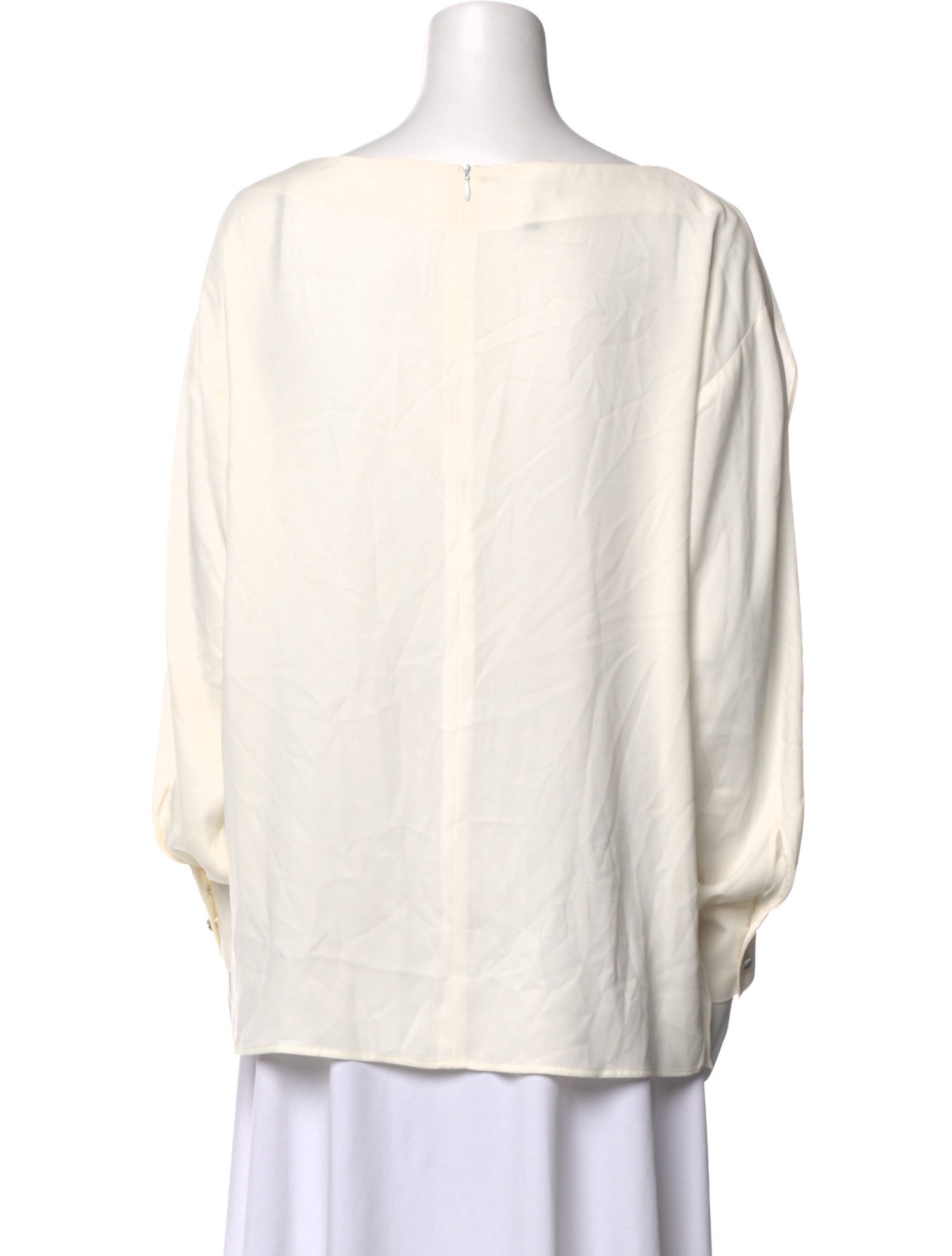 Escada Bateau Neckline Long Sleeve Blouse