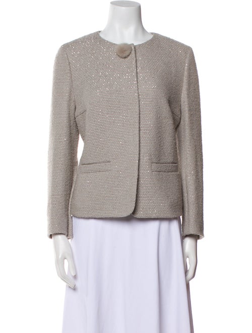 Escada Virgin Wool Tweed Pattern Jacket