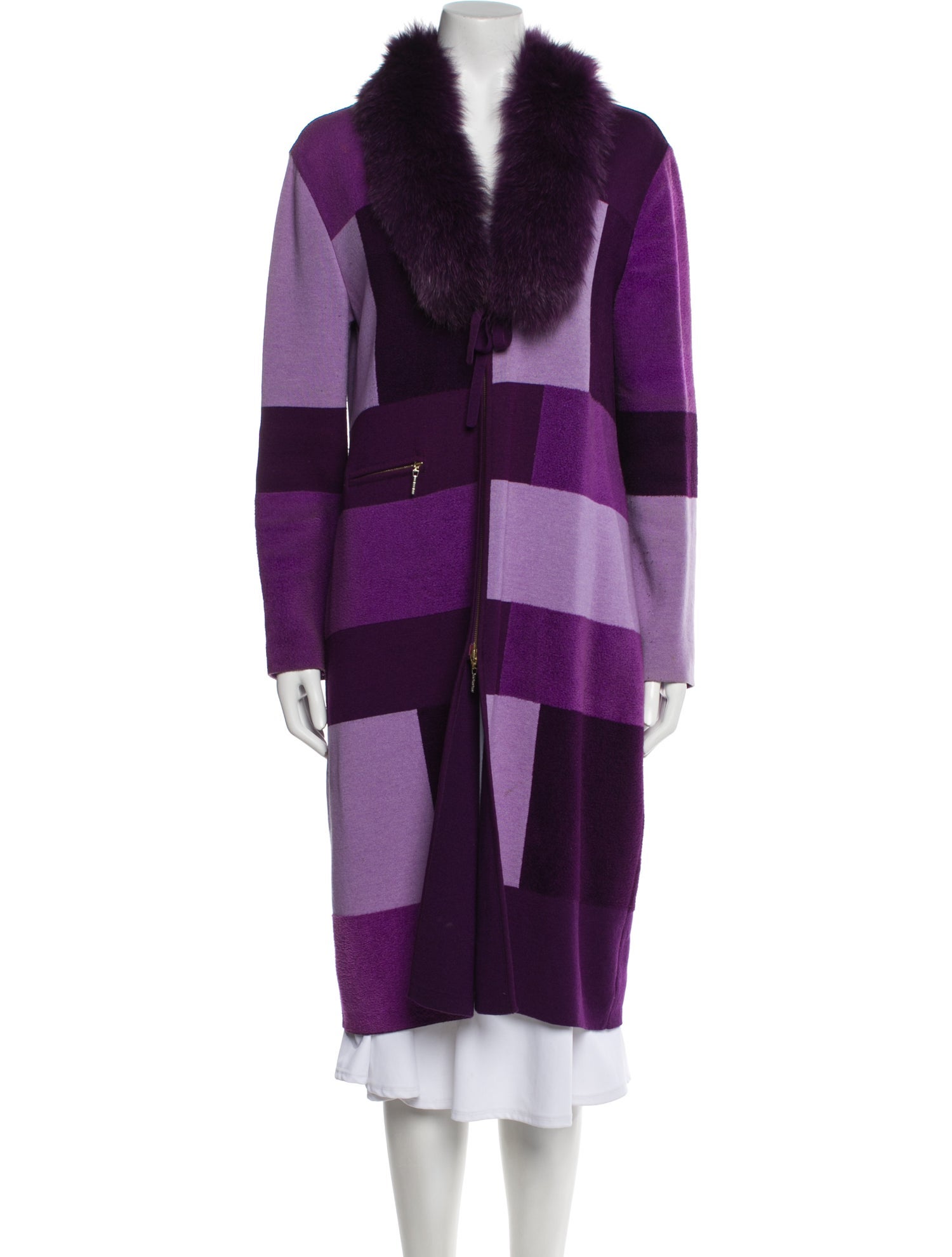 Escada Fox Striped Fur Coat
