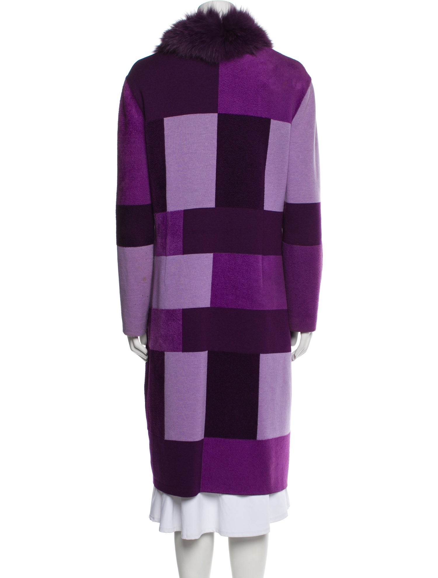 Escada Fox Striped Fur Coat