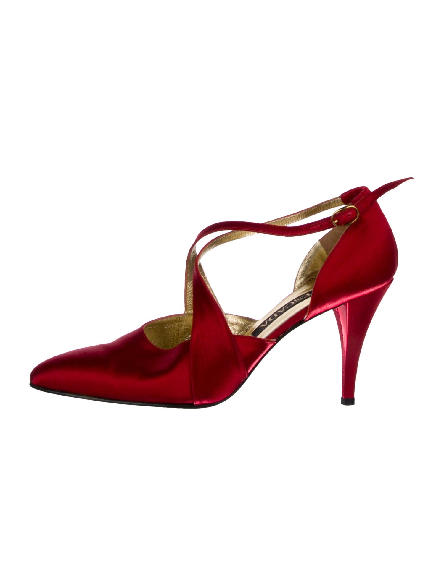 Escada Satin T-Strap Pumps