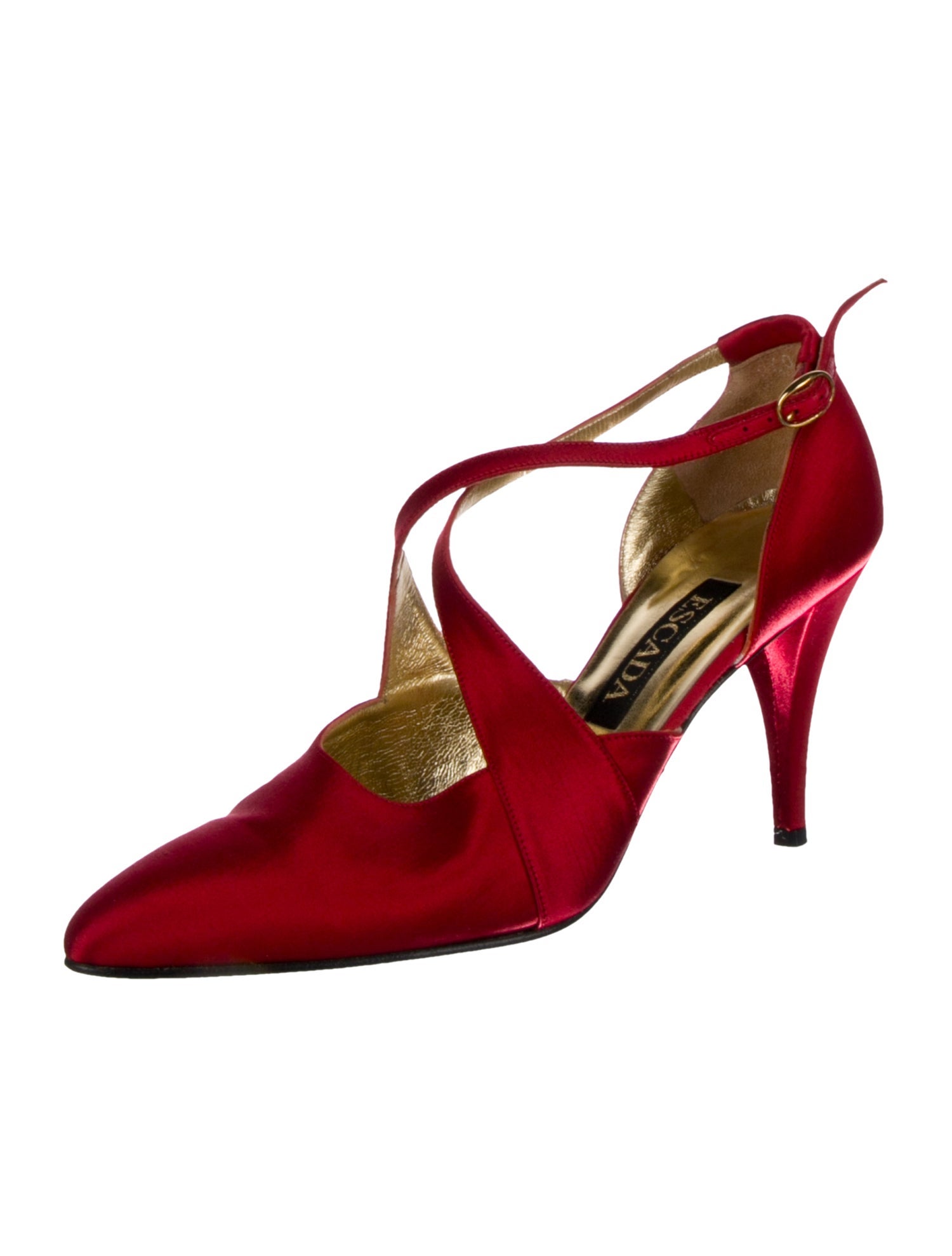 Escada Satin T-Strap Pumps