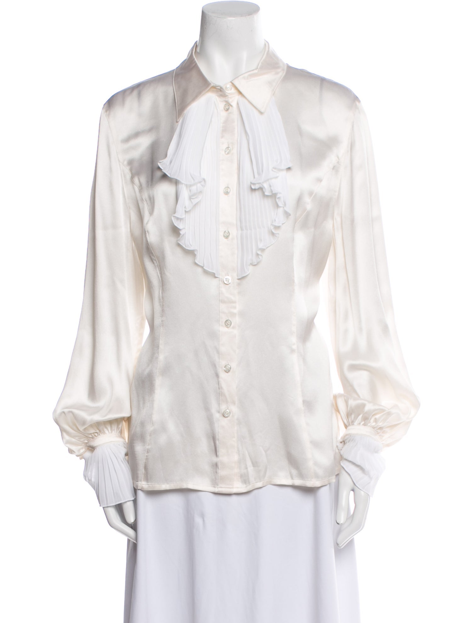 Escada Silk Long Sleeve Button-Up Top