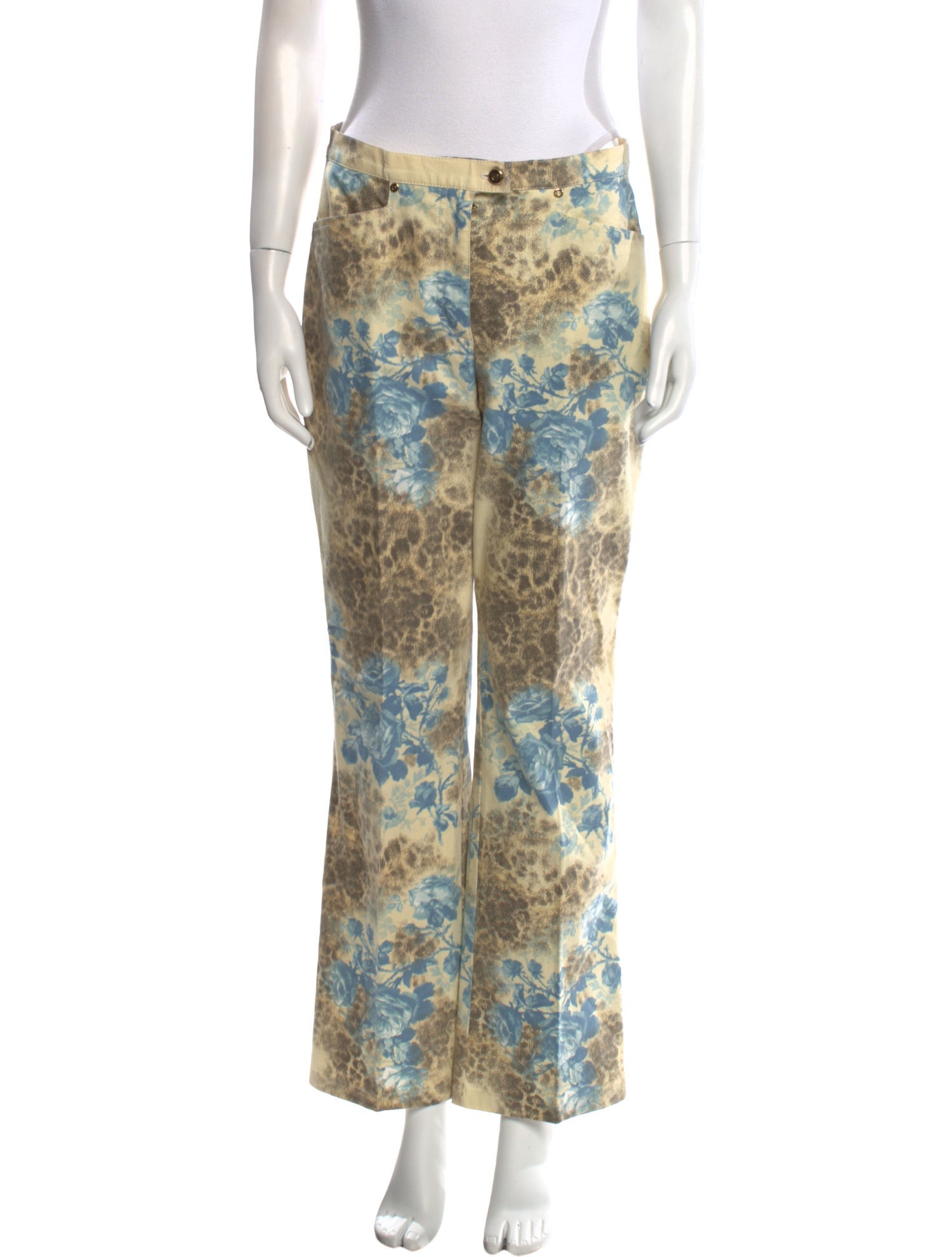 Escada Floral Print Wide Leg Pants