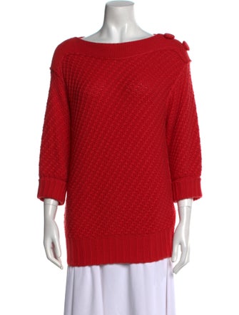 Escada Cashmere Bateau Neckline Sweater