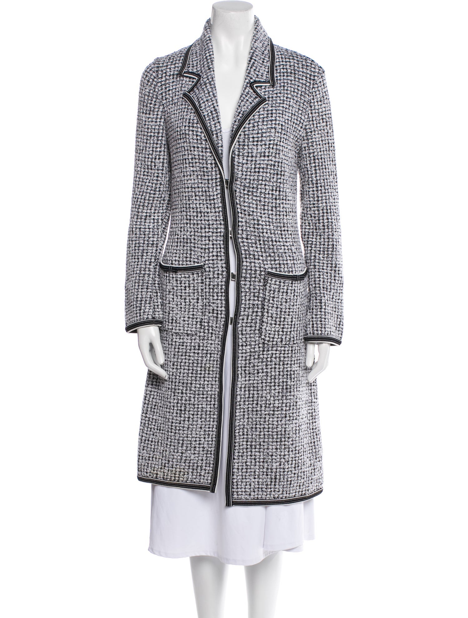 Escada Virgin Wool Tweed Pattern Peacoat
