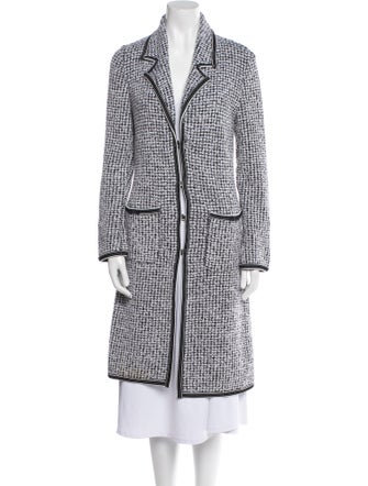 Escada Virgin Wool Tweed Pattern Peacoat