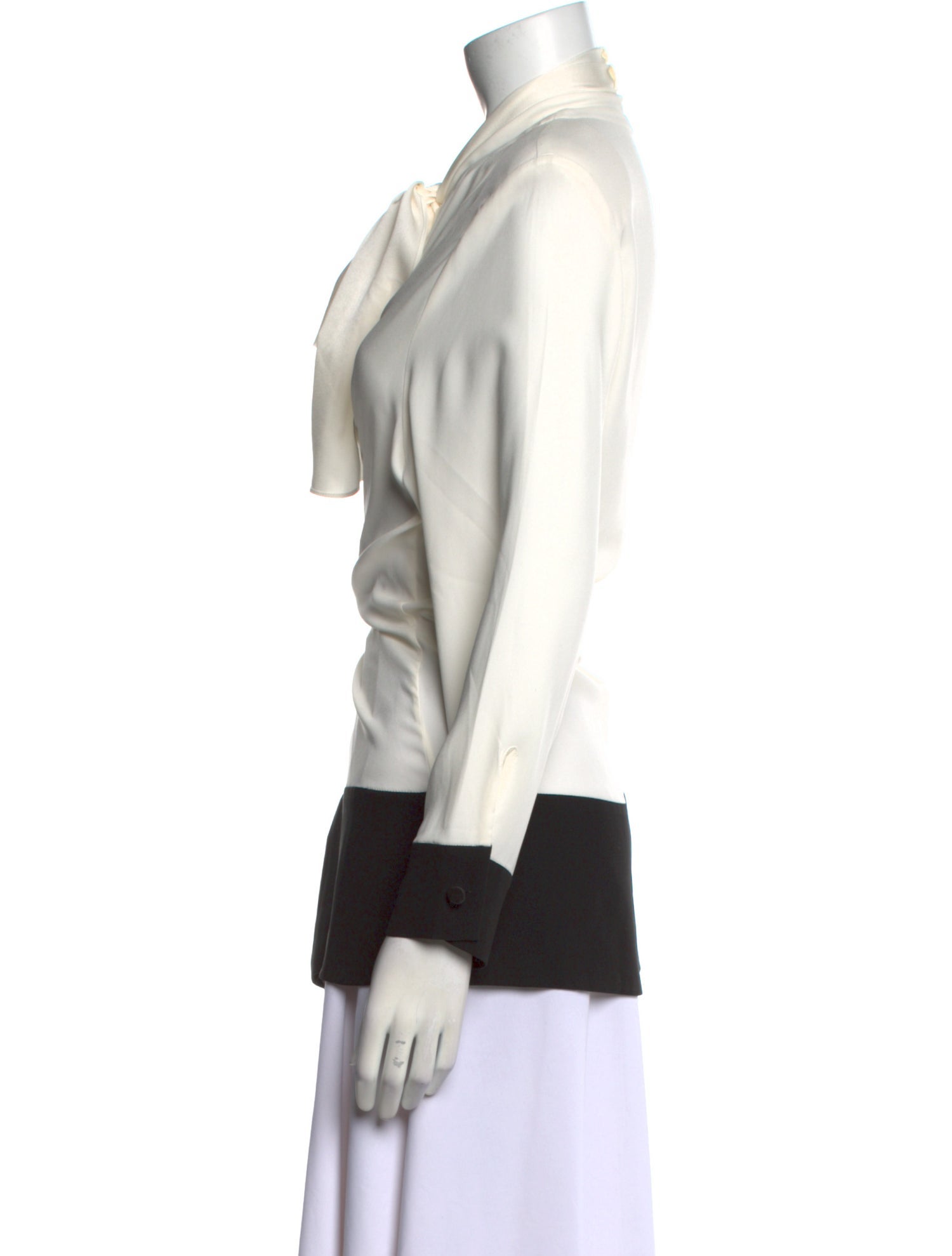 Escada Tie Neck Long Sleeve Tunic