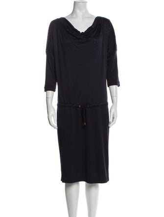 Escada Cowl Neck Midi Length Dress