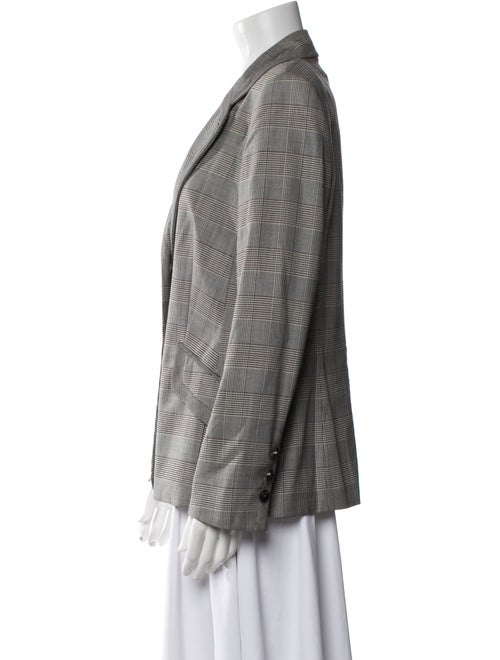Escada Wool Plaid Print Blazer