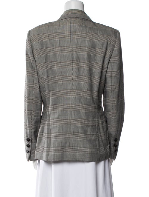Escada Wool Plaid Print Blazer