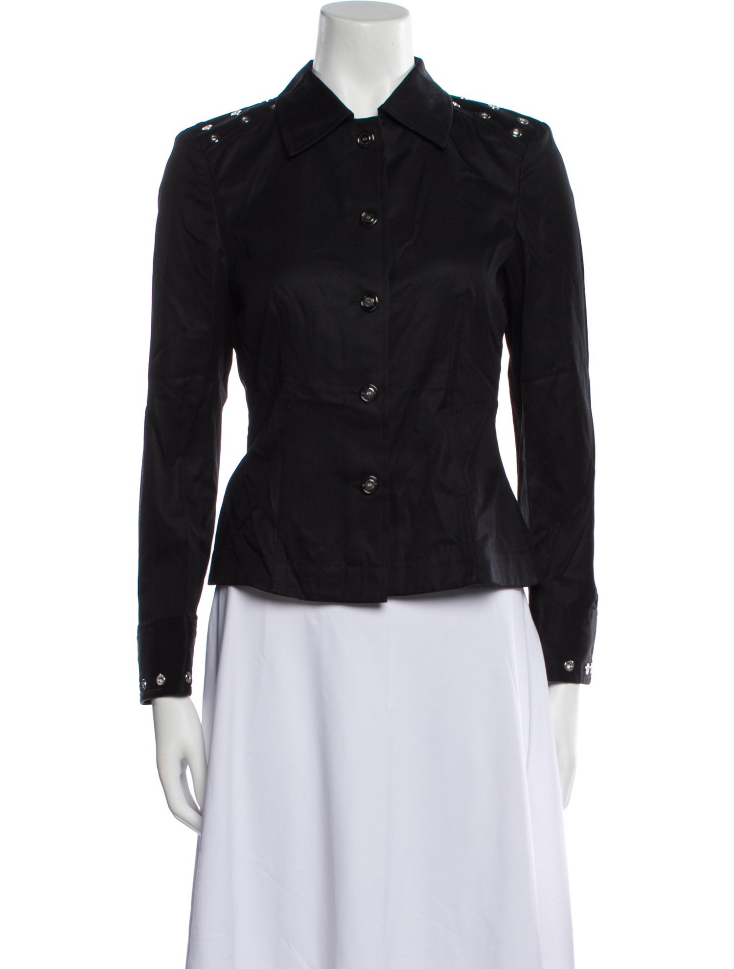 Escada Long Sleeve Button-Up Top