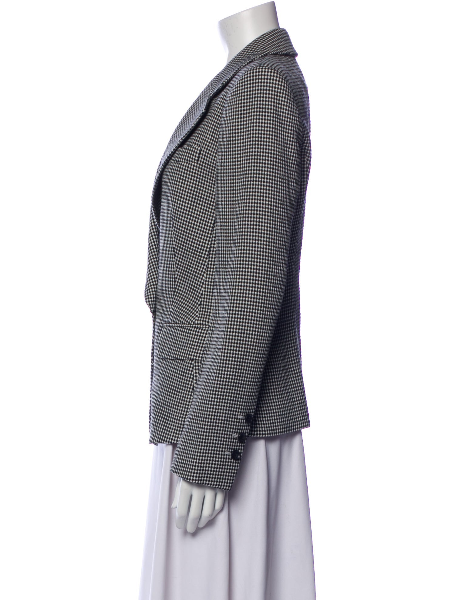 Escada Virgin Wool Plaid Print Blazer w/ Tags